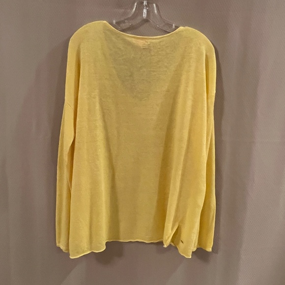 Lilly Pulitzer Taryn Linen Sweater V- Neck Dandelion Yellow Long Sleeve Sz XL - Picture 4 of 12